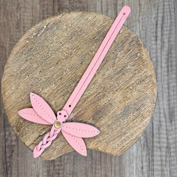 Portland Leather Dragonfly Charm VINTAGE PINK Purse Charm FAST SHIP Bag Charm - Picture 4 of 6